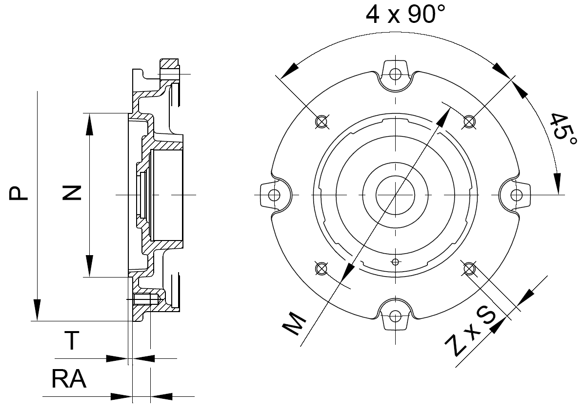 Размеры для габарита 112-160 (IMB14 - больший)